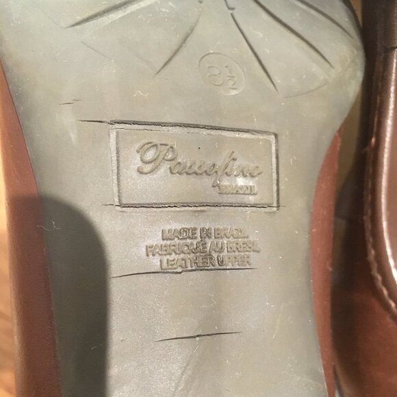 Vintage Passofino Brazilian-made Ladies low-profile Leather Heels US 8.5 Brown - Picture 3 of 6